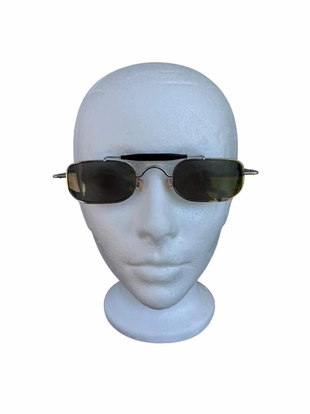 VTG l.a. Eyeworks Pine 405 Silver Black Low Profile Wire Sunglasses Artsy GUC